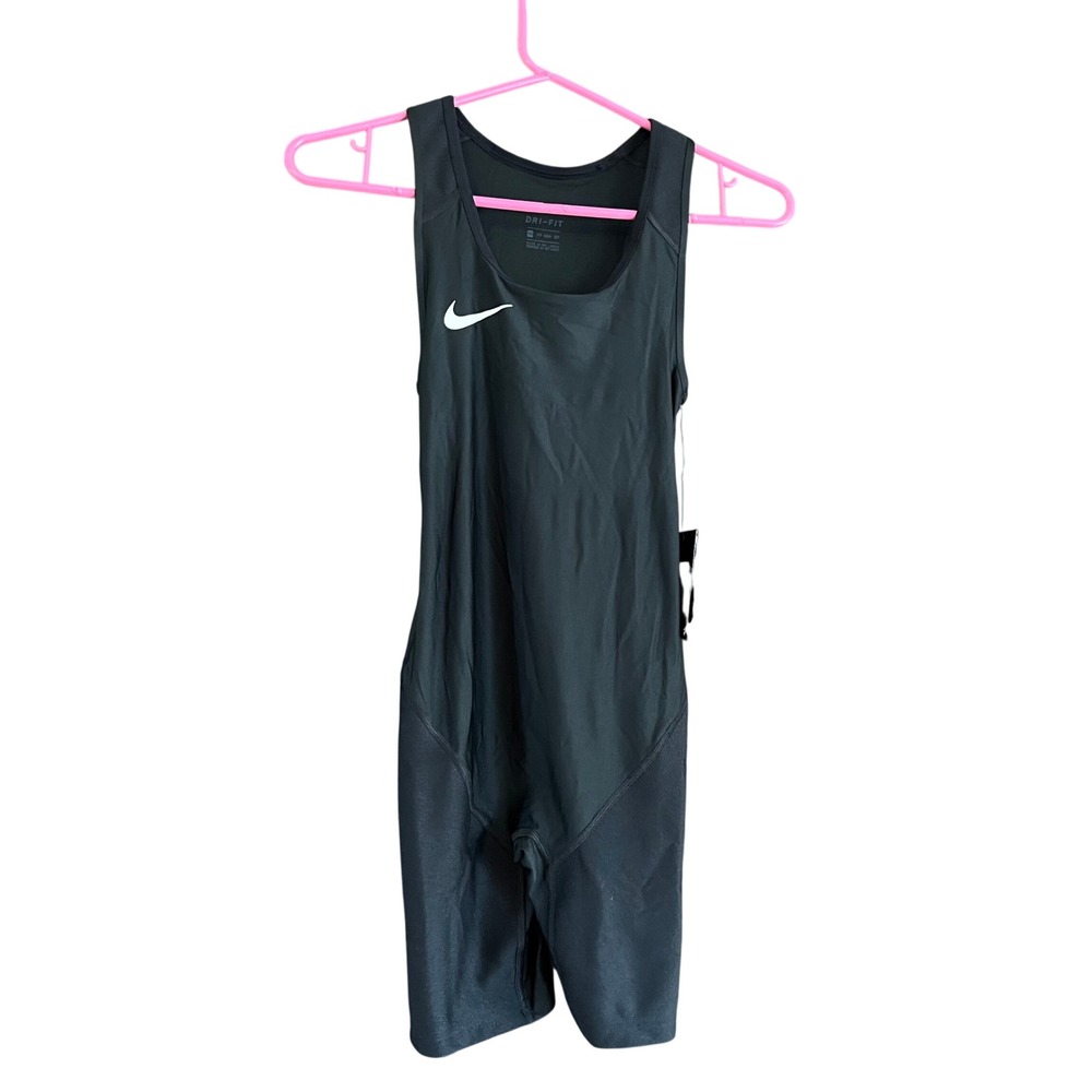 Nike Womens Dri-FIT Track Field Singlet Bodysuit Black 652865-010 XXS NWT